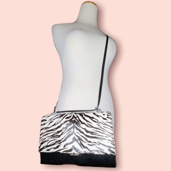 YSL (Cruella 🖤🤍)SATCHEL IN CALFSKIN- ZEBRA PRINT - Picture 1 of 10